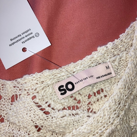 NWT SO Crochet Crop Tie waist Tank M - Picture 8 of 9